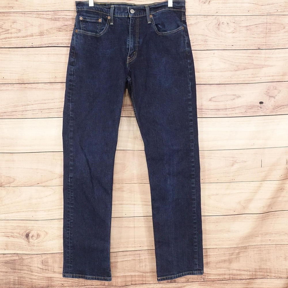 Levis 514 Jeans Mens 32x32 (33x34) Blue Dark Wash Slim Straight Denim Pants